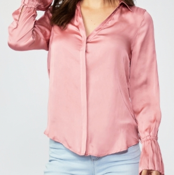 PAIGE Flared Sleeve Pink Blouse - Picture 6 of 7